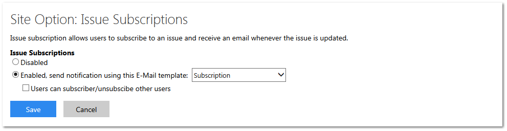 Issue Subscriptions
