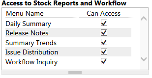 6. Access to Stock Reports