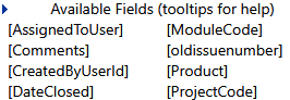 5. Available Fields