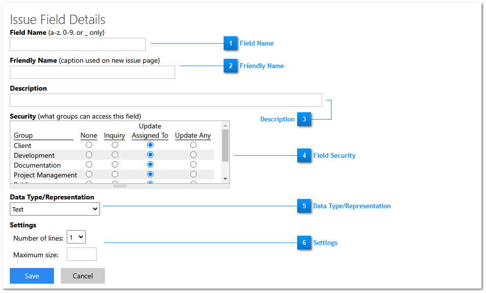 Issue Field Details