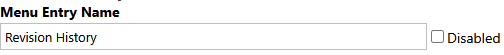 1. Menu Entry Name / Disabled