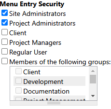 4. Access to Menu Entry