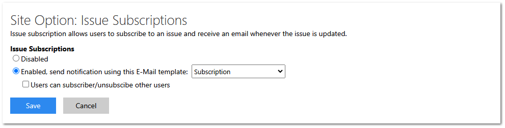 Issue Subscriptions