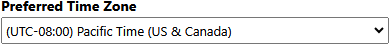 9. Preferred Time Zone